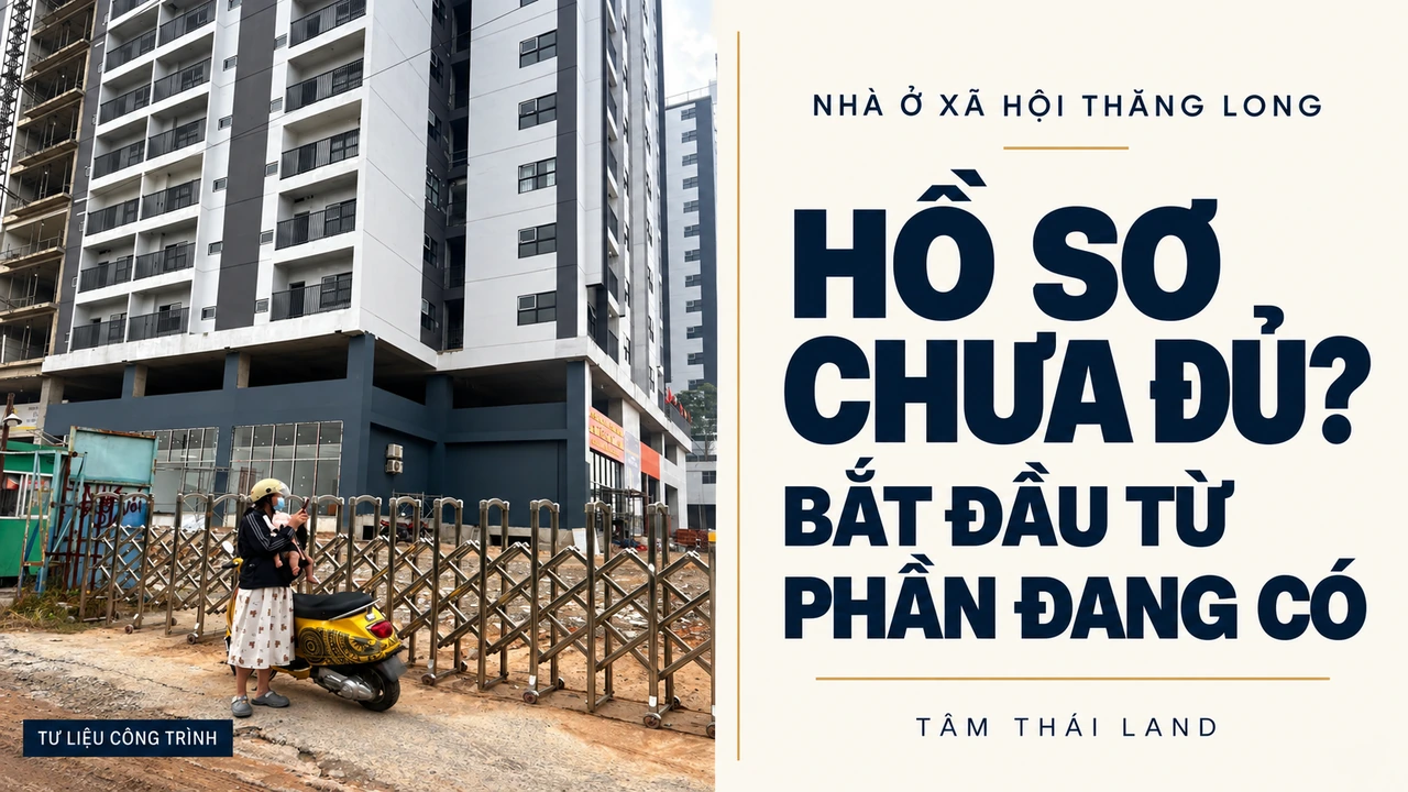Đồ họa hồ sơ chưa đủ: bắt đầu từ phần đang có từ ảnh công trình đang thi công với mặt đứng và hàng rào Nhà ở xã hội Thăng Long