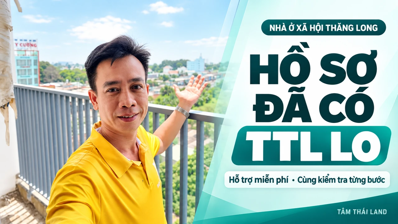 Người tham quan tại ban công trong tư liệu dự án, cùng thông điệp Tâm Thái Land hỗ trợ hồ sơ miễn phí