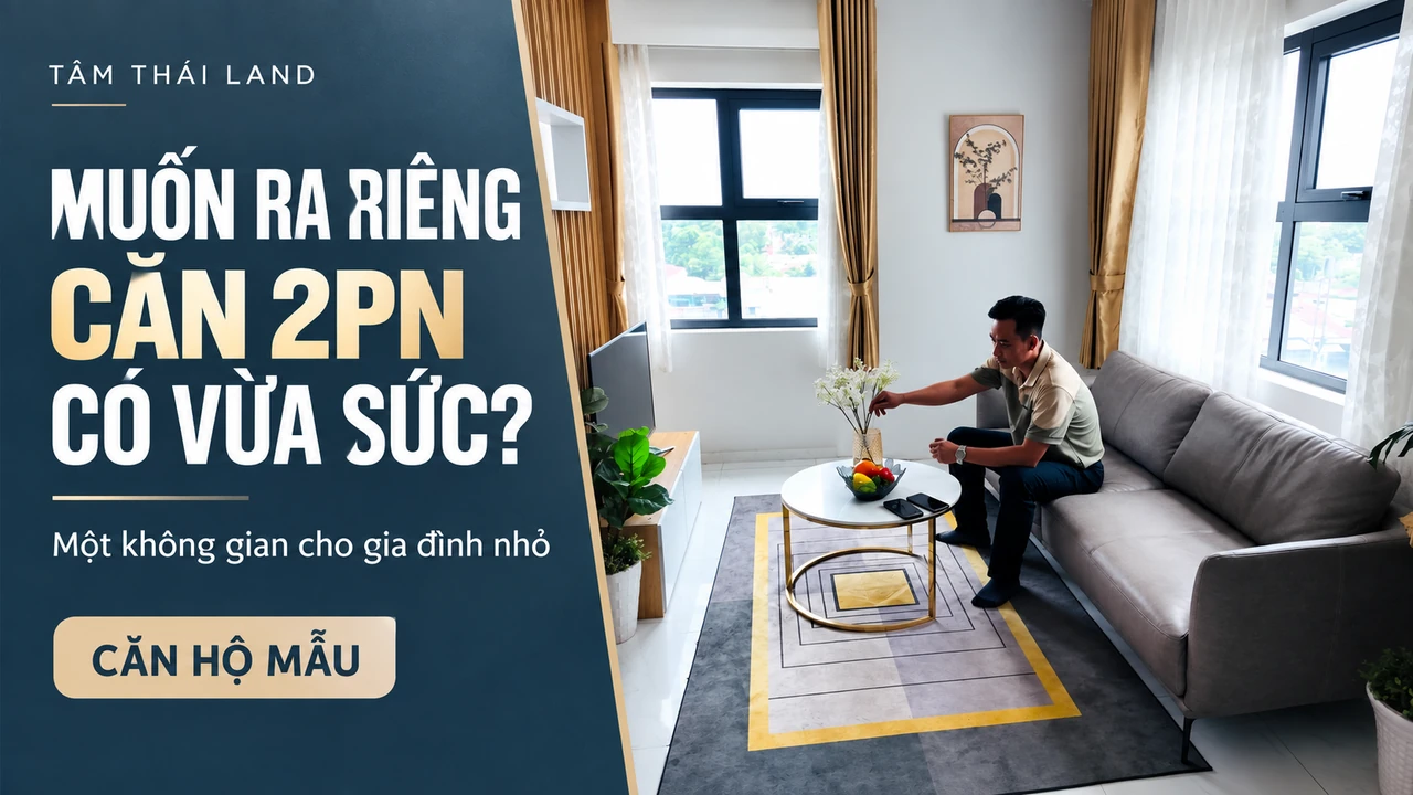 Phòng khách căn mẫu Nhà ở xã hội Thăng Long với người tham quan, minh họa kế hoạch mua căn 2PN để ra riêng
