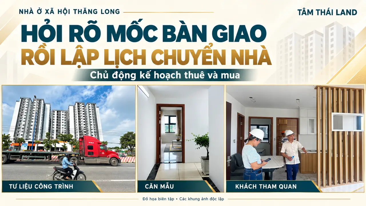 Tư liệu công trình Thăng Long, lối vào căn mẫu và khách đội mũ bảo hộ khi xem căn trong giai đoạn hoàn thiện
