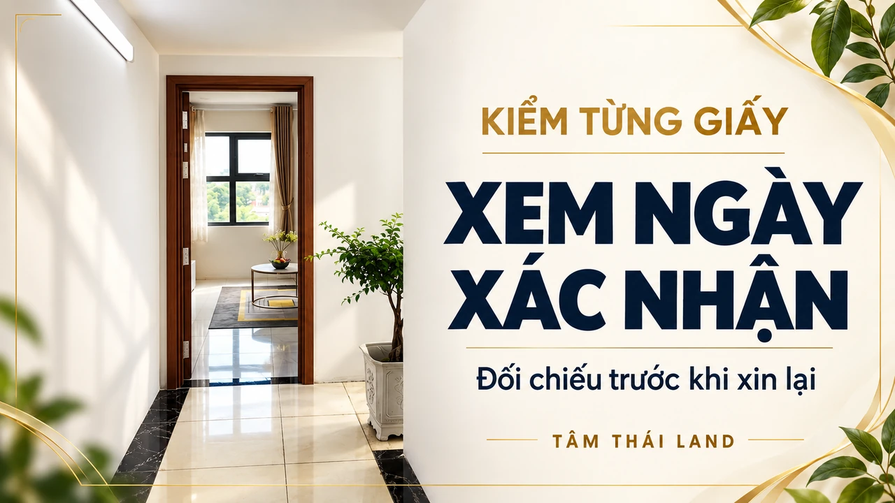 Đồ họa không gian căn mẫu với thông điệp xem ngày xác nhận trên từng giấy tờ hồ sơ nhà ở xã hội
