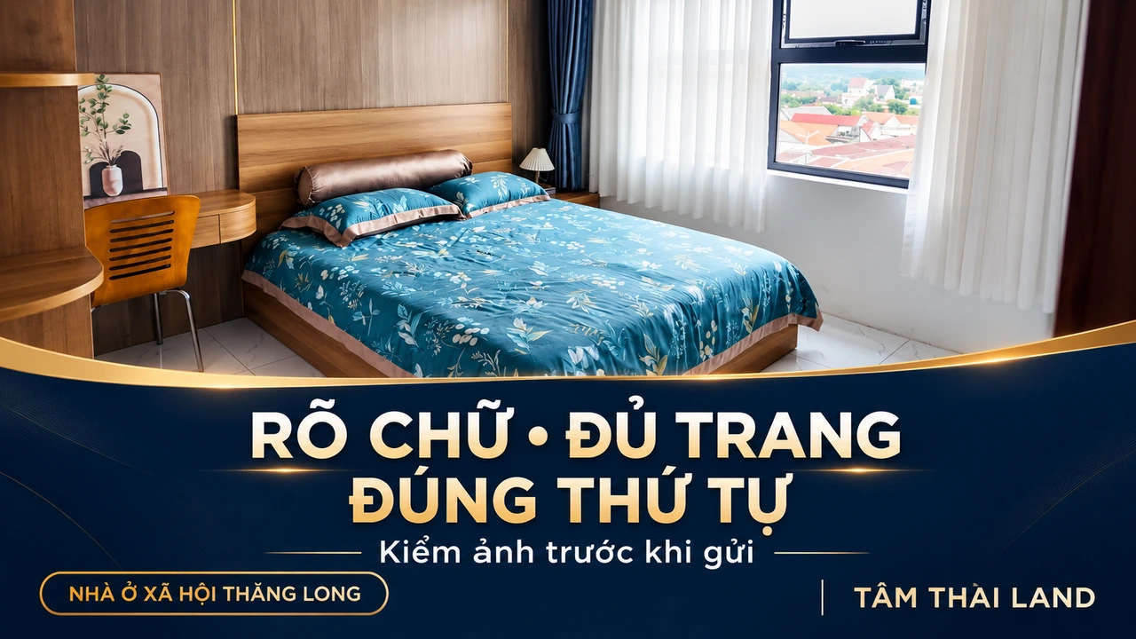Đồ họa phòng ngủ căn mẫu với thông điệp rõ chữ đủ trang đúng thứ tự khi gửi ảnh giấy tờ hồ sơ
