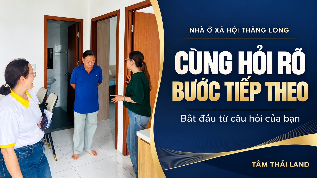 Đồ họa khách trao đổi trong căn mẫu và lời mời hỏi rõ bước tiếp theo