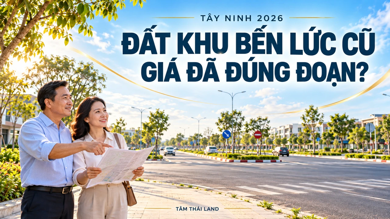 Ảnh minh họa cặp đôi đối chiếu giấy bên giao lộ với câu hỏi đất khu Bến Lức cũ giá đã đúng đoạn chưa.