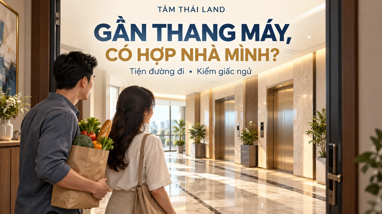 Ảnh minh họa AI: vợ chồng mang đồ từ sảnh thang máy về căn hộ