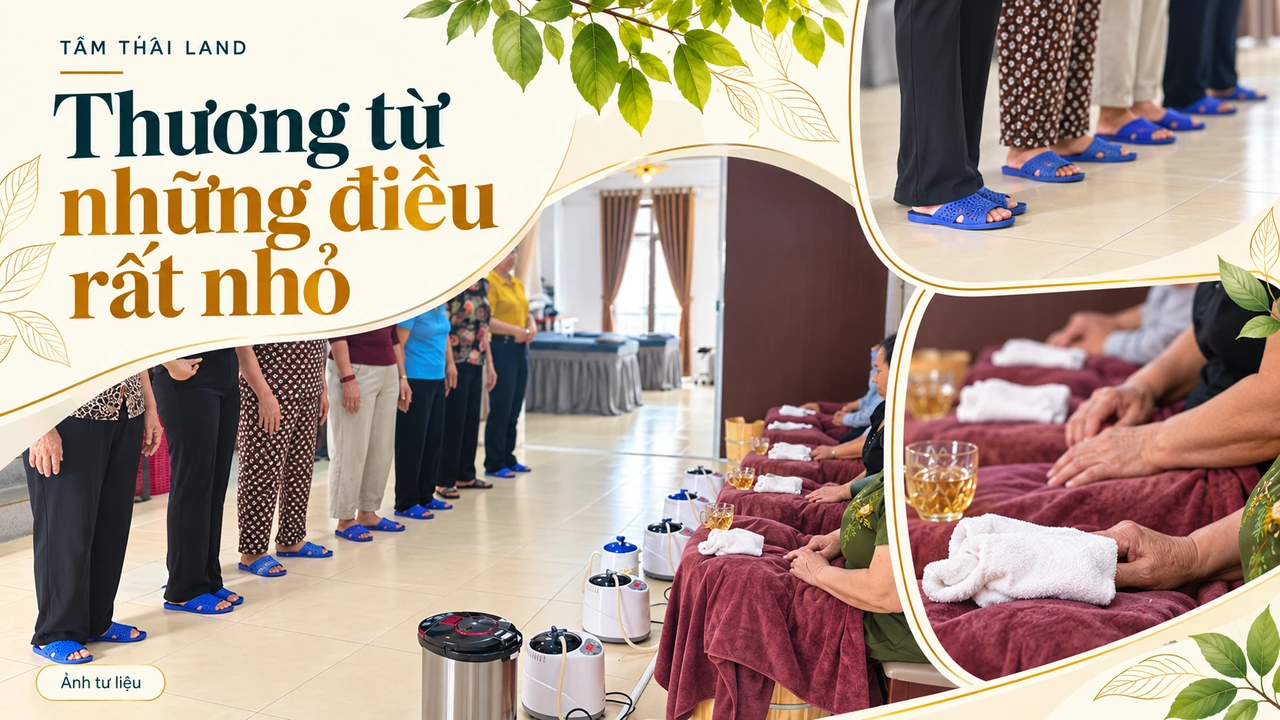 Đôi dép xanh của người đang đứng và chi tiết khăn trắng, bàn tay trong ảnh tư liệu sức khỏe