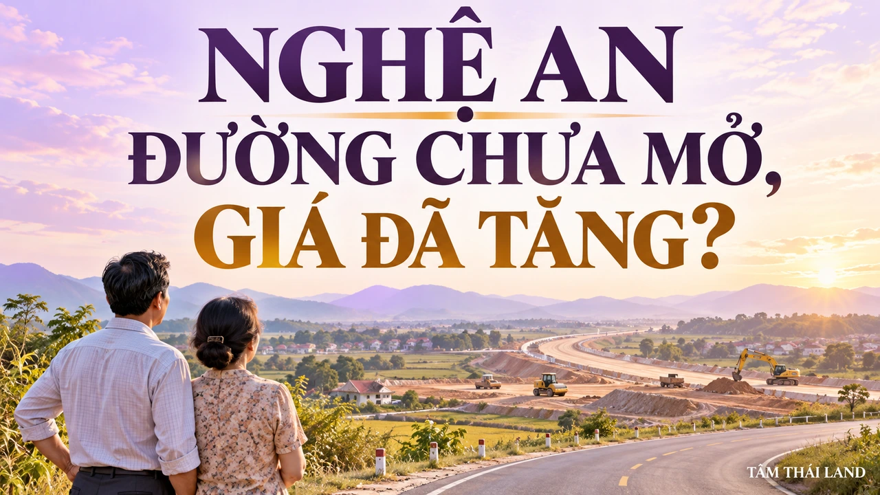 Minh họa gia đình xem đường đang xây và câu hỏi Nghệ An đường chưa mở giá đã tăng