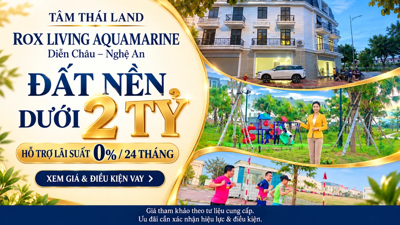Thiết kế Aquamarine gồm nhà phố, sân chơi, người giới thiệu và người chạy bộ, kèm giá đất nền tham khảo dưới 2 tỷ.