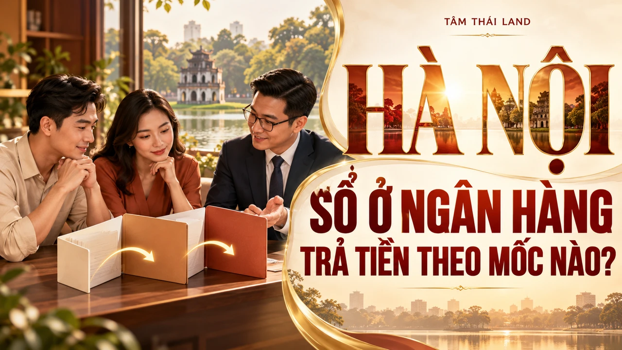 Mua nhà đang thế chấp Hà Nội: Lịch giải chấp và thanh toán; minh họa AI, không phải giao dịch hay hồ sơ thực tế.