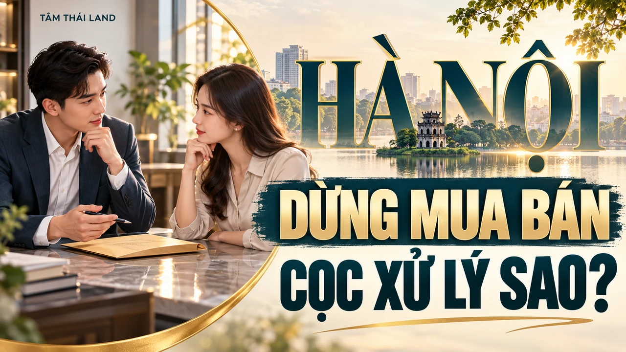 Hủy giao dịch nhà đất Hà Nội: Tiền cọc xử lý thế nào?; minh họa AI, không phải giao dịch hay hồ sơ thực tế.