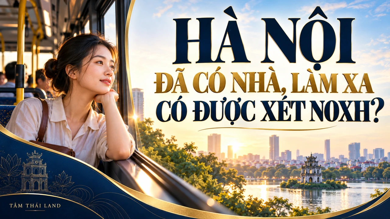 Minh họa AI chủ đề Có nhà xa nơi làm việc ở Hà Nội: Điều kiện mua NOXH; không phải người hoặc hồ sơ thật.