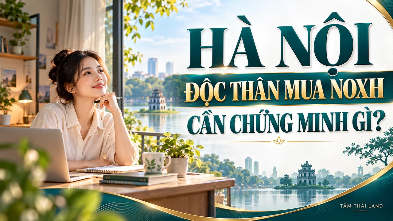 Minh họa AI chủ đề Người độc thân mua NOXH Hà Nội: Điều kiện và hồ sơ; không phải người hoặc hồ sơ thật.