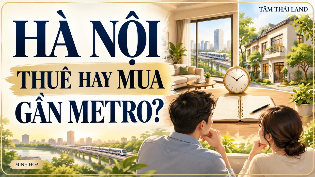 Minh họa biên tập Hà Nội: Gần metro hơn, gia đình nên thuê hay mua?