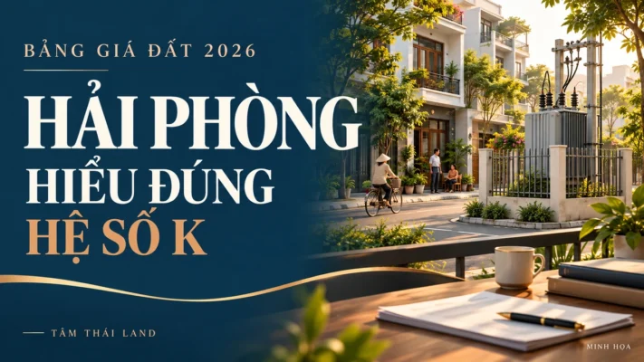 Minh họa nhà ở và trạm điện bên tuyến phố, với tiêu đề Hải Phòng hiểu đúng hệ số K