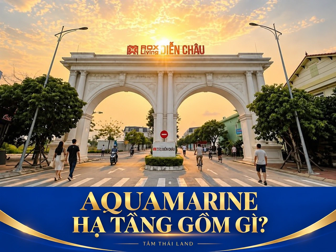 Thiết kế từ tư liệu cổng Aquamarine có người đi lại, đặt câu hỏi hạ tầng gồm gì.