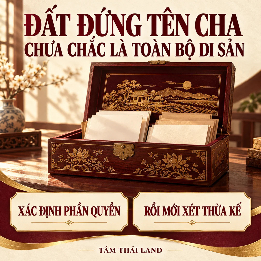 Hộp giấy gia đình minh họa việc phân biệt phần quyền của người mất với tài sản chung.