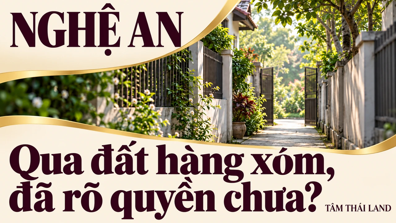 Minh họa lối nhỏ giữa hai hàng rào, gợi việc kiểm quyền lối đi tại Nghệ An.