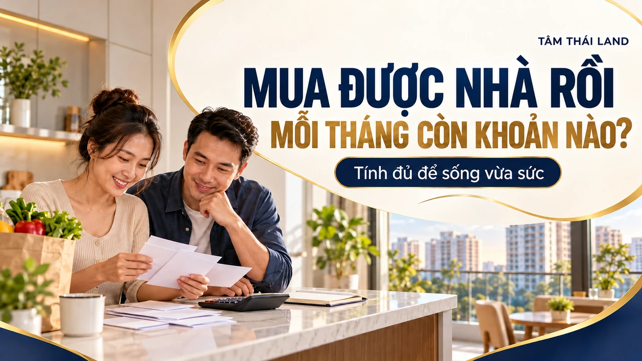 Minh họa vợ chồng tính ngân sách và chi phí sống ở căn hộ