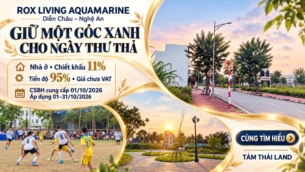 Tư liệu Aquamarine Diễn Châu, Nghệ An: tuyến phố, khoảng xanh và sinh hoạt thể thao
