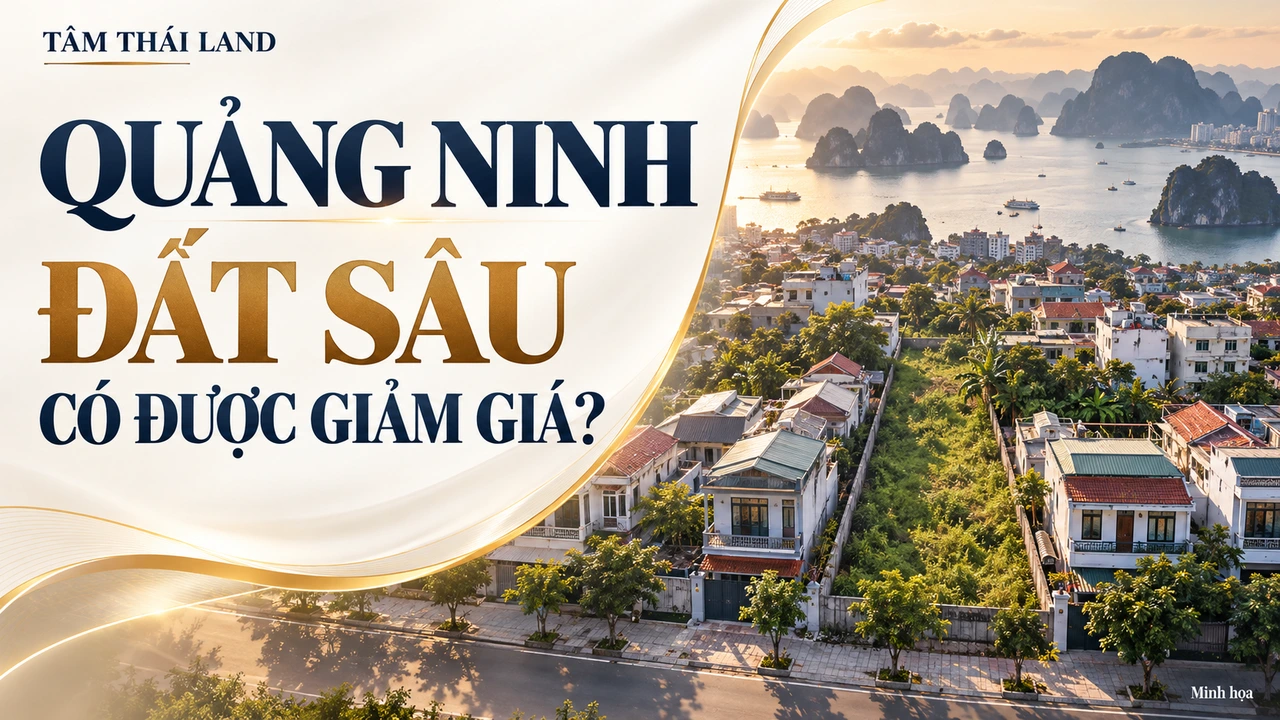 Minh họa thửa đất kéo dài phía sau mặt đường tại Quảng Ninh, cần kiểm loại đất trước khi tra giá