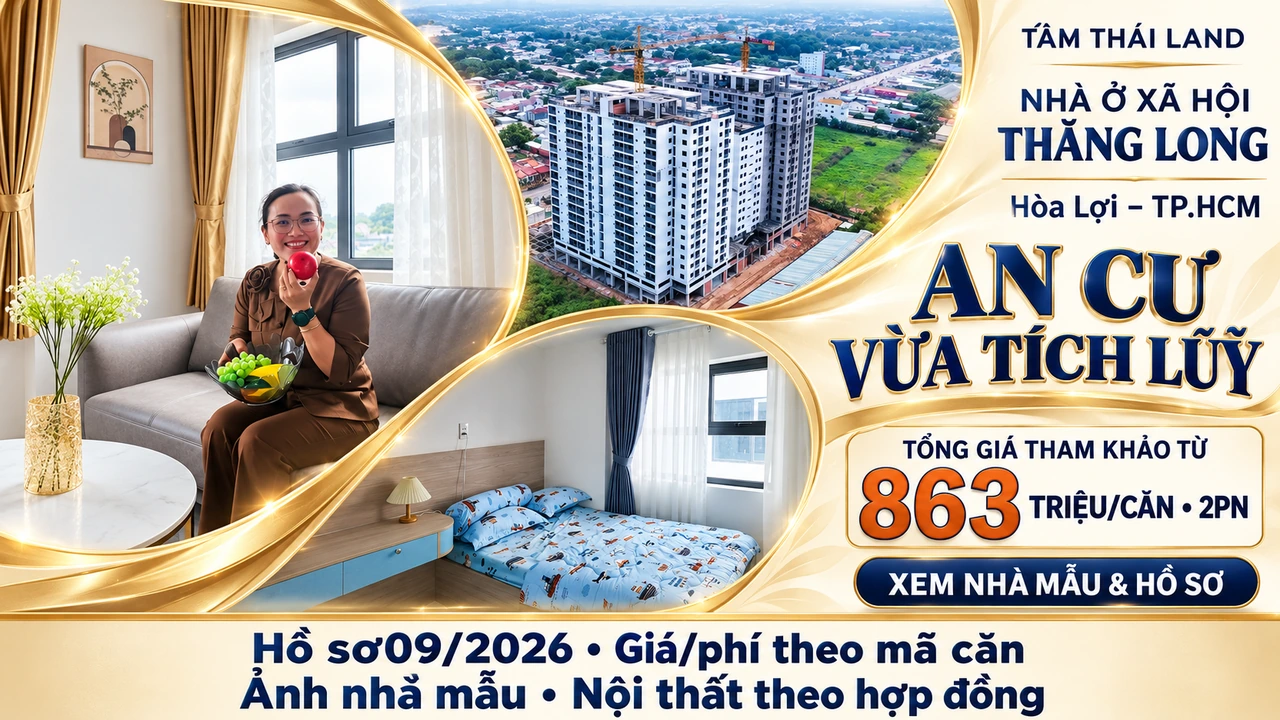 Thiết kế Thăng Long Hòa Lợi, TP.HCM, ghép phòng khách, phòng ngủ căn mẫu và tổng thể công trình