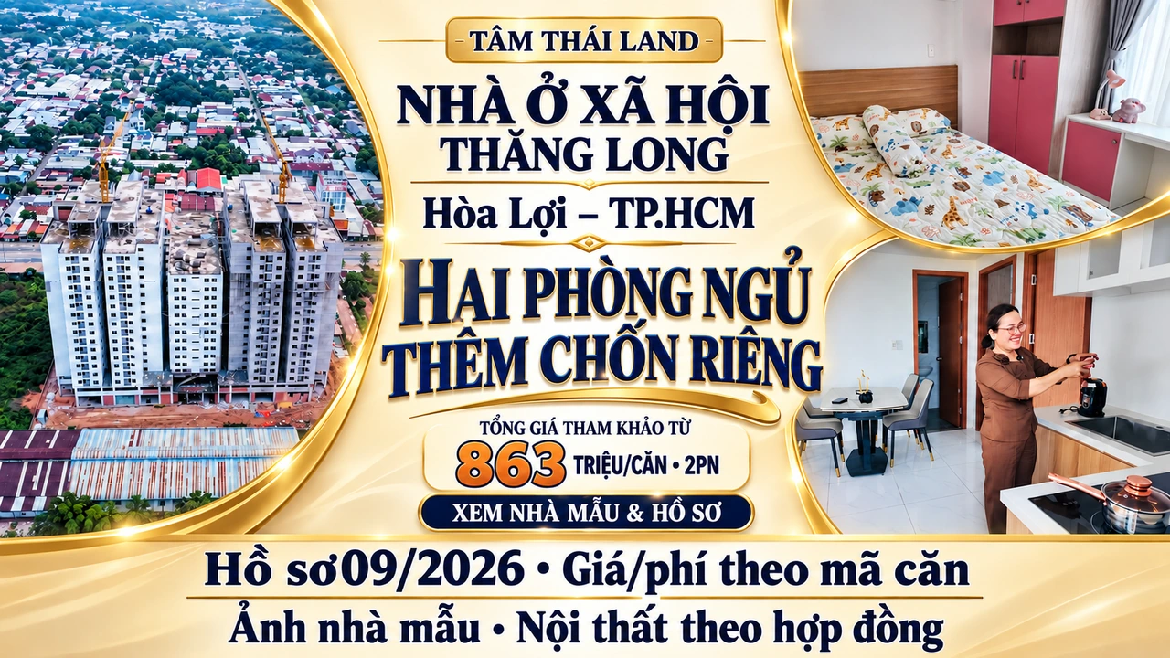 Thiết kế Thăng Long Hòa Lợi, TP.HCM, ghép phòng ngủ, bếp căn mẫu và tổng thể công trình