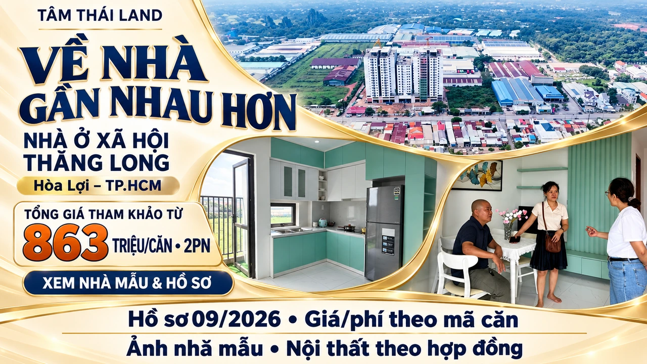 Thiết kế Thăng Long Hòa Lợi, TP.HCM, ghép bếp xanh căn mẫu, nhóm người quanh bàn và công trình