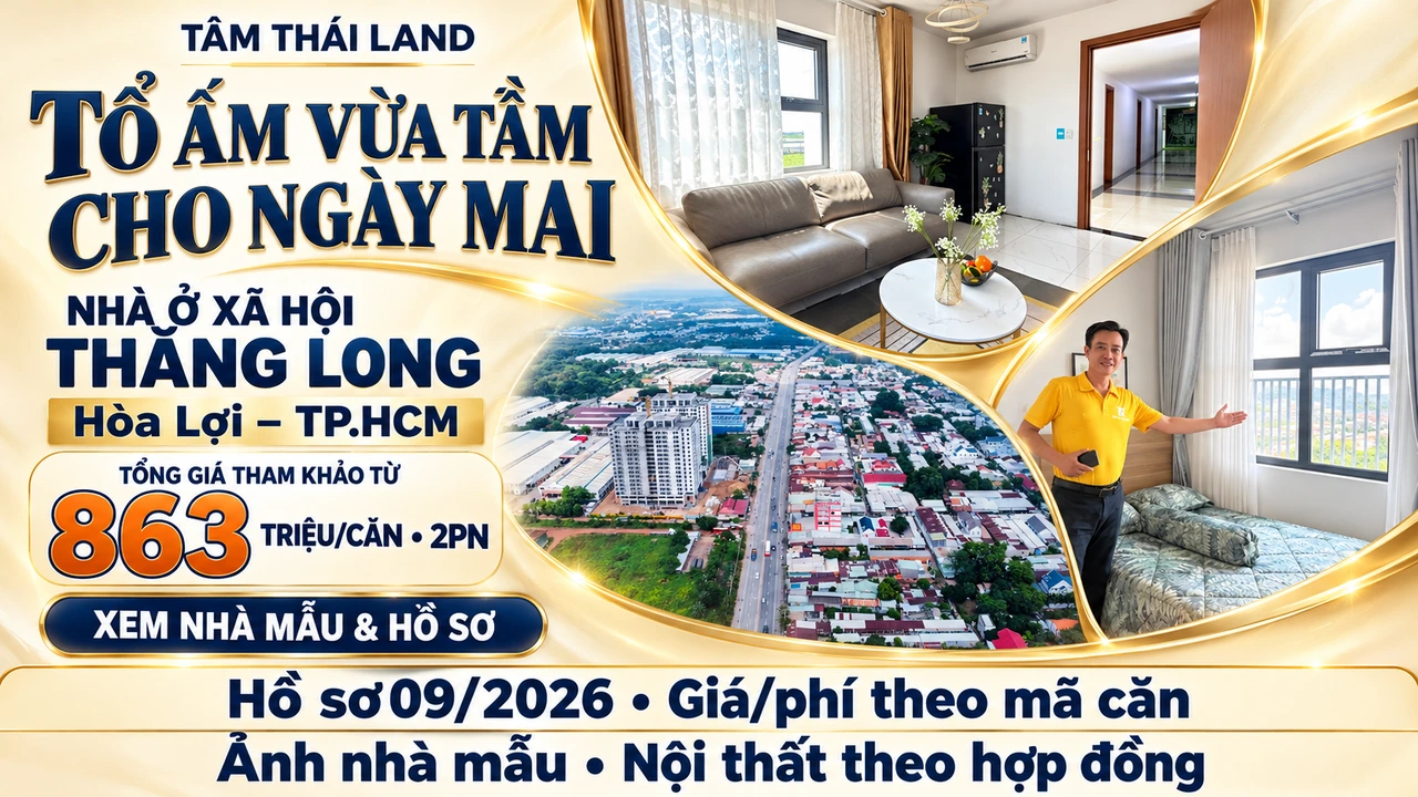 Thiết kế Thăng Long Hòa Lợi, TP.HCM, ghép phòng khách, phòng ngủ căn mẫu và tổng thể công trình
