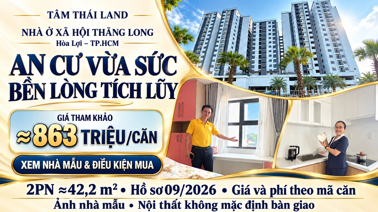Mặt ngoài Thăng Long, người giới thiệu bên cửa sổ và khu bếp căn mẫu.