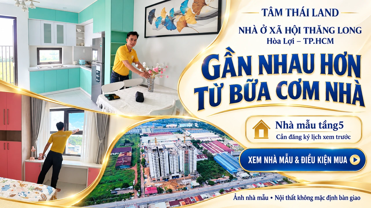 Người cắm hoa trên bàn ăn, phòng ngủ căn mẫu và toàn cảnh Thăng Long.