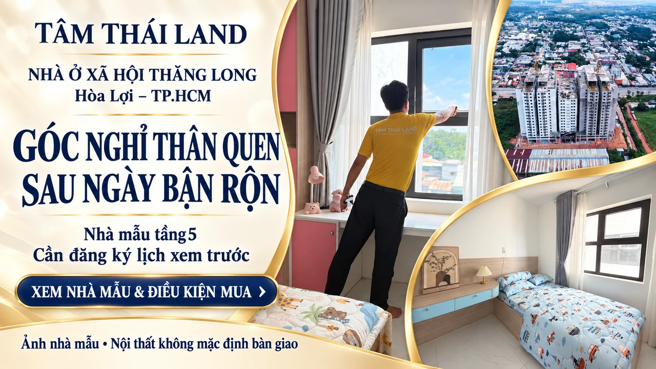 Người giới thiệu bên cửa sổ, phòng ngủ căn mẫu và toàn cảnh Thăng Long.