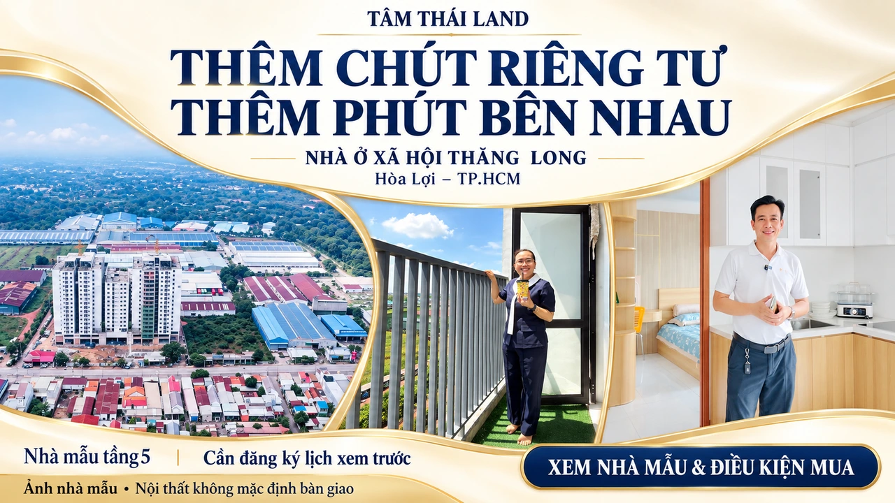 Toàn cảnh Thăng Long, ban công căn mẫu và người giới thiệu.