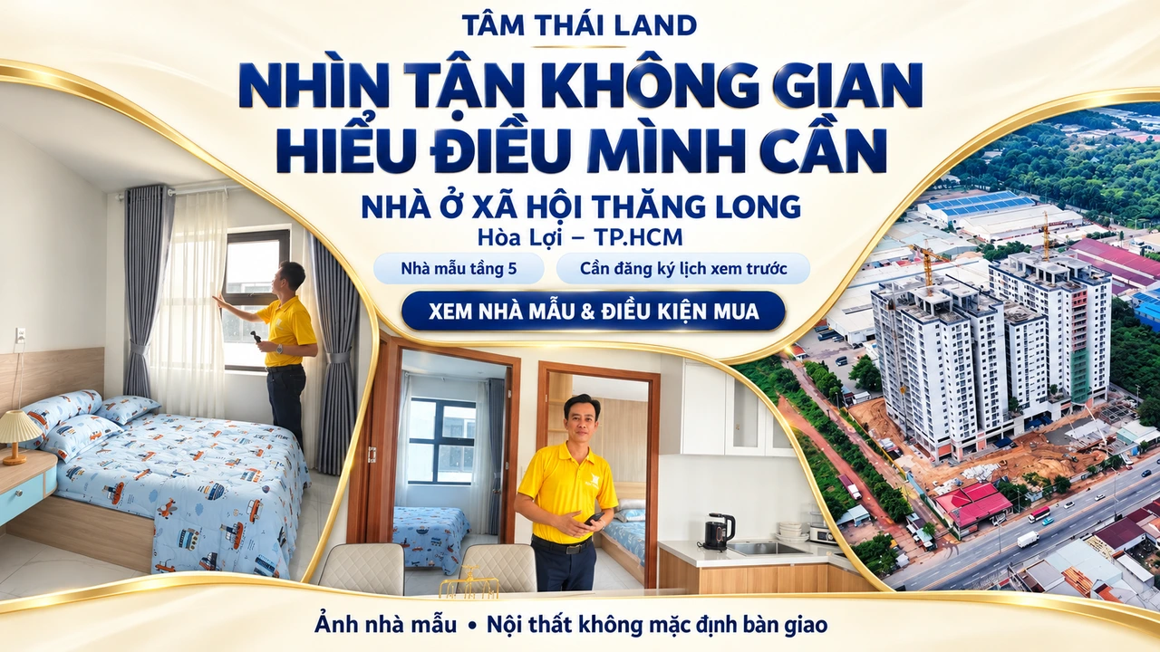Người giới thiệu phòng ngủ căn mẫu, cửa sổ, các tòa nhà Thăng Long.