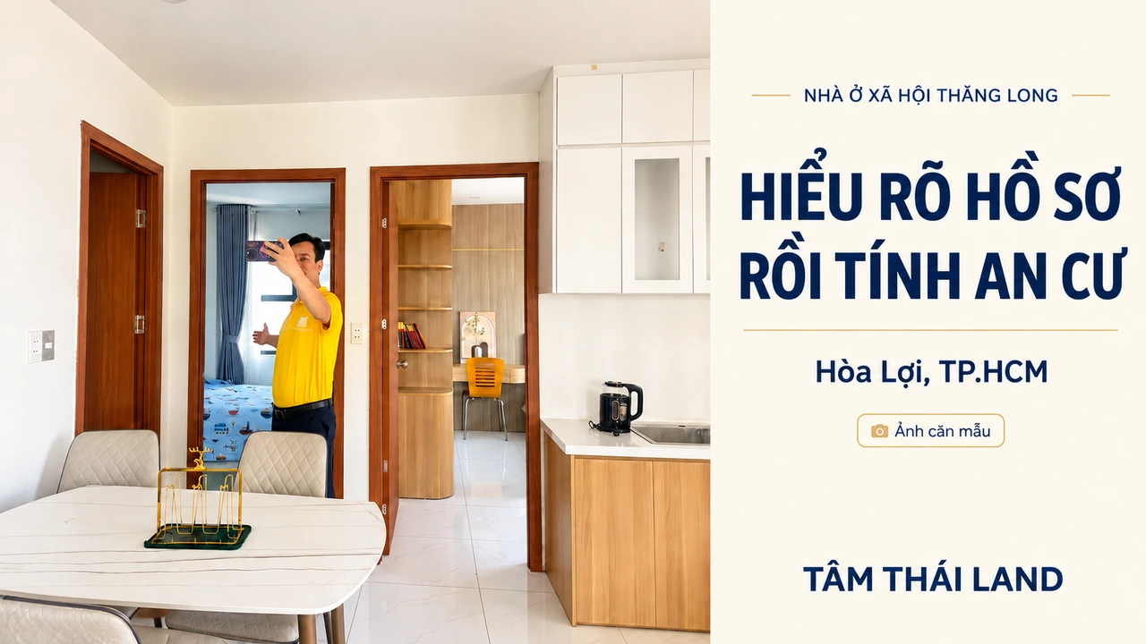 Góc bếp, bàn ăn và các phòng trong ảnh căn mẫu Nhà ở xã hội Thăng Long, Hòa Lợi, TP.HCM.